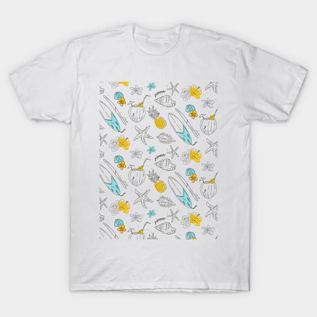 Summer Hand Pattern Design T-Shirt by The Wondermoon